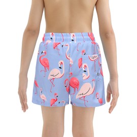 Boys Swim Trunks Toddler Bathing Suits for Boys Beach Swim Shorts Boy Swimwear Quick Dry Swimsuit Adjustable Waist Flamingo 8-9 Years