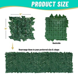 Royal Shade 39" x 178" Artificial Ivy Privacy Screen, Indoor/Outdoor Decorations, Deck Wall Fence Screening, Porch, Balcony, Pool, Hedge Privacy Screen
