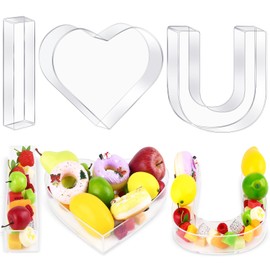 10” Acrylic Charcuterie Letters I Love U Letter Trays for Food Acrylic Fillable Letters for Candy Letter Box for Wedding Birthday Reusable Charcuterie Boxes to Show Love, Not Include Lid