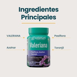 Solanum Valeriana + Pasiflora Toronjil 60cap 500mg Sfn Sabor Sin sabor