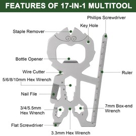 Unique Multitools Gadgets Gifts Idea - Fun Gifts Monkey-shaped 17 in 1 Small EDC Hand Tools for Mens Dad, Birthday, Fathers Day, Valentines, Christmas Stocking Stuffers, Cool DIY Camping Accessories
