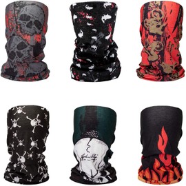 Cicmod 6-piece head wear, bandanas, multifunctional sports elastic scarves, tube scarf for cycling, motorcycle hiking, skiing, outdoor activities.