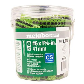 Metabo HPT 17813BHPT #6 x 1-5/8-in Bugle Coarse Thread Drywall Screws | 1000 Count
