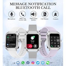 Betatree Women's Smartwatch with Bluetooth Calls, 1.6 Inch Touchscreen Waterproof Fitness Watch with 19 Sports Modes, Heart Rate Monitor, Sleep Monitor, Pedometer, Smart Watch for iOS Android