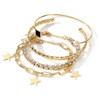 4 Pcs Gold Bracelet for Women, Dainty Sparkle Full Diamond