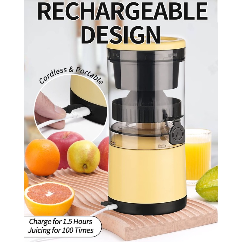 DUSENHO Electric Citrus Juicer - Rechargeable USB Juicer Machines for