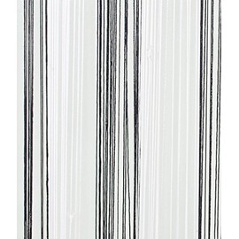 Exporthub Beautiful Polyester Door String Curtain - 7ft, Black and White