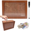 Money Box with Counter for 5000 Euro, Removable Marking Wooden