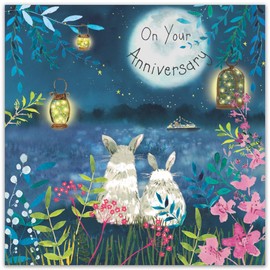 Twizler Happy Anniversary Card with Rabbits – Anniversary Card For Her – Anniversary Card For Him – Anniversary Card For Couple – Anniversary Card Wife – Anniversary Card Husband