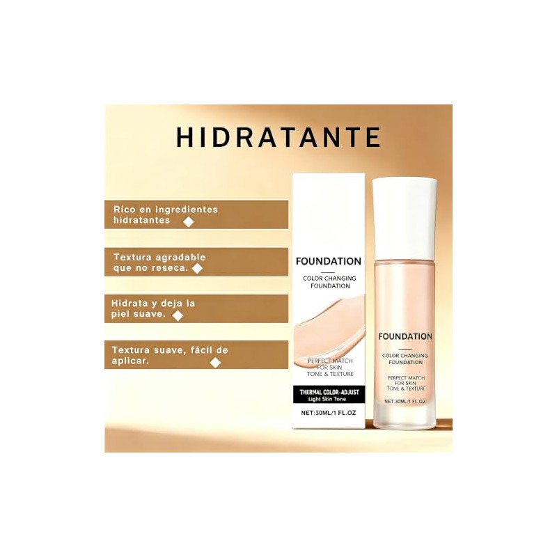 Base de Maquillaje, SPF 50, Base Semimate (Tono de piel