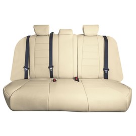 FH Group Custom Fit Car Seat Covers Compatible with Honda Accord 2018-2022 Sport | Sport SE | EX I EX-L | Touring Rear Set Faux Leather Automotive Seat Covers, Solid Beige