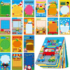 SpriteGru Dry Erase Word Search Game Pad, 30 Reusable & Erasable Word Games, Search & Find Puzzles Brain-Boosting Activity Book for Kids, Educational Toy for Road Trip Airplane Travel