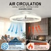 24" Ceiling Fan with Light, Flush Mount, Remote Control, White