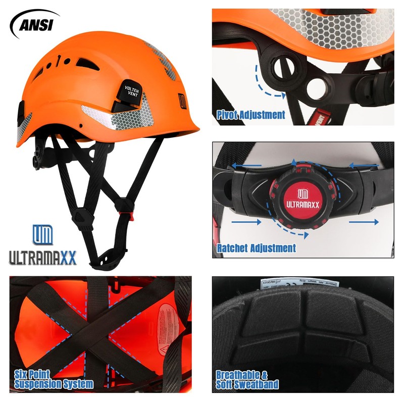 UM ULTRAMAXX Safety Helmet Hard Hat, ANSI Z89.1 Approved Lightweight