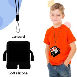 Chanvoo Yoto Mini Anti-Slip Silicone Cover with Lanyard (Black) – Protective Sleeve Case Compatible with Yoto Mini Player 2024 Edition – Kids Audio Music Player Accessory