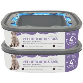 3 Packs-Cat Litter Easy Roll Refill Bags Cartridge Compatible with Litter Cat Genie Easy Roll Pail Refills, Odor Control