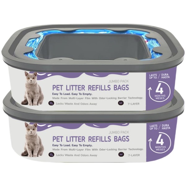 3 Packs-Cat Litter Easy Roll Refill Bags Cartridge Compatible with