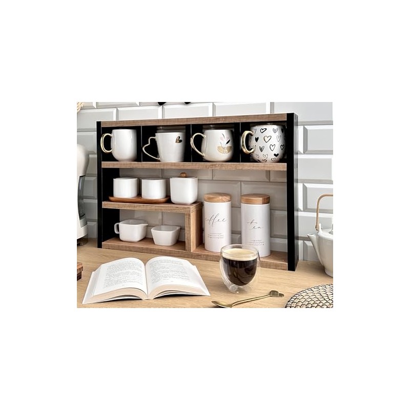 Spice Rack for Kitchen - Stand for Spices & Cups
