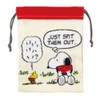 Snoopy Drawstring Pouch with Gusset/Watermelon RED Peanuts