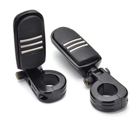 32mm For Harley Highway Pegs, Hutexico Motorcycle Highway Foot Pegs 1.25” Engine Guard Foot Rest With P-Clamps Mounts Kits For Touring Road King Street Softail Dyna Sportster Kawasaki Suzuki (Black 6)