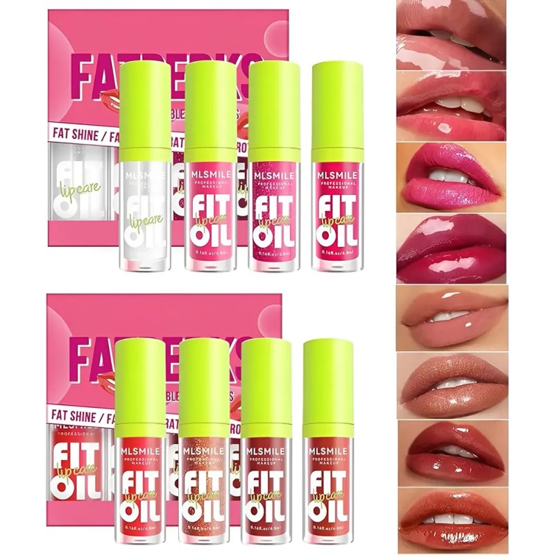 8pcs Cuidado Labial Hidratante Glossy Liquid Lip Oil Gloss