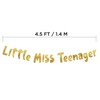 Little Miss Teenager Gold Glitter Banner - 13th Birthday Party