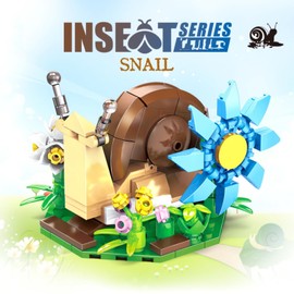 WULOBOOI Ideas Insect Collection Toy Building Sets, Snails with Flowers Nature Display Models for Home Decor, Fun Bug Gift for Animals Lovers Adults Boys Girls 6+