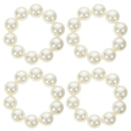 PACKOVE 4Pcs Pearl Elastic Hair Ties and Bracelets Versatile Ponytail Holders for Women for Daily Wear Parties and Special Occasions Stylish Hair Accessories
