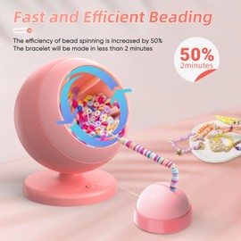 Aenebe Bead Spinner,Electric Beads Spinner for Jewelry Making Automatic Beads Spinner for Making Bracelet Kit Bracelet Spinner Making Machine with 2 Pcs Big Needles and 4500 Pcs Seed Bead