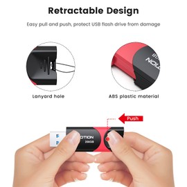 256 GB USB 3.0 Flash Drive KOOTION Flash Drive 3.0 Thumb Drive Retractable 256G Memory Stick USB Drive Jump Drive Rugged with LED Indicator for Data Storage and Transfer