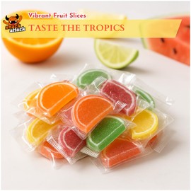Snack Attack Wrapped Assorted Fruit Slices Gummy Candy Individually Wrapped, Double Sealed, Bursting with Real Fruit Flavors, Perfect for Sharing, Parties, and Gifting 1lb Bag