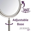 JERDON Two-Sided Tabletop Makeup Vanity Mirror - 5X-1X Magnification &