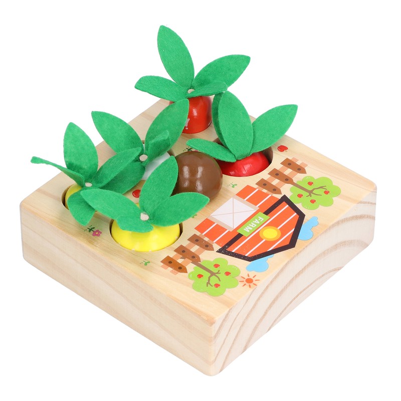 Baby Carrot Harvest Game Wooden Carrots Shape Sorting Matching Puzzle