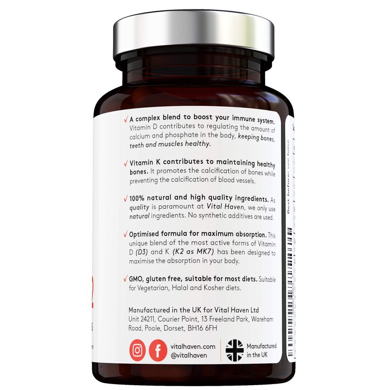 100% Natural - Vitamin D & K (D3 & K2)