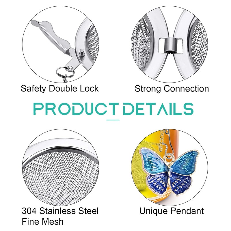 Tea Infuser Set with Dual Butterfly Pendants - NSTaygate Premium