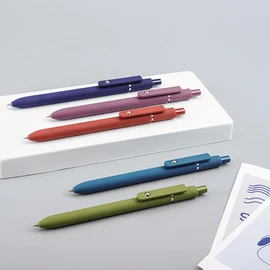 erofa 5PCS Gel Pens Quick Dry Ink Pens Fine Point 0.5mm Retractable Press Gel Pens Rolling Ball Black Ink Smooth Writing for Office School Student Exercise (Retro)