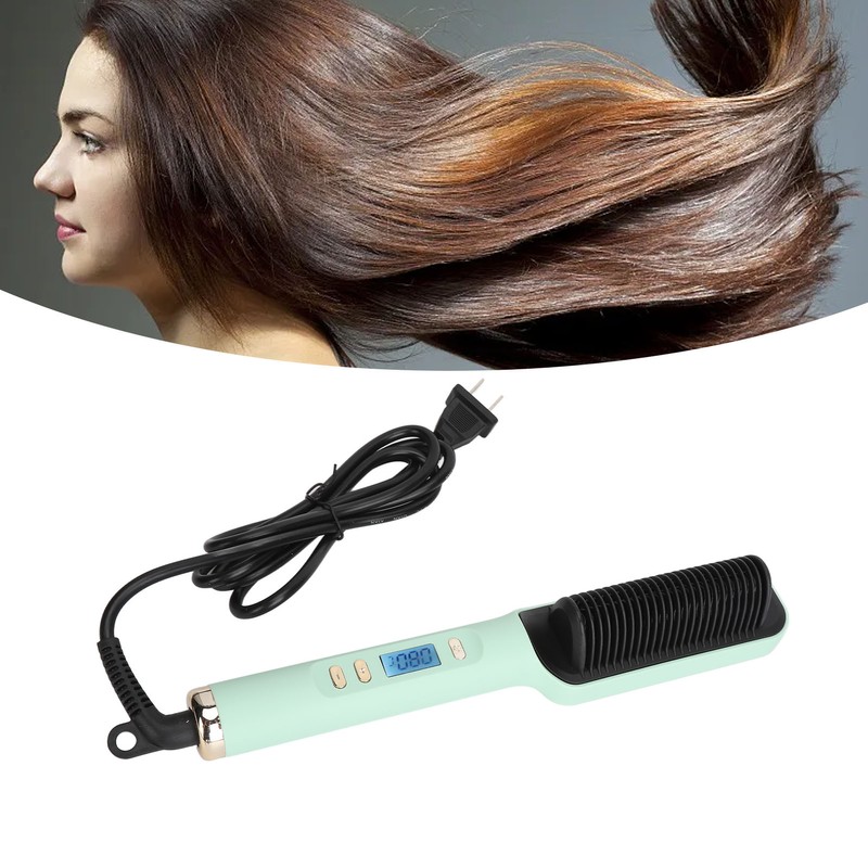 Negative Ion Hair Straightener Styling Comb Adjustable Even Heating Straightening