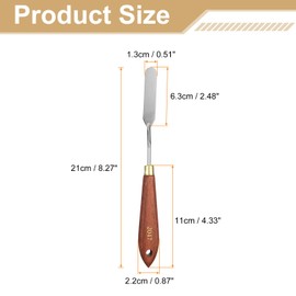 HARFINGTON Palette Knife Painting Tool 2.48" x 0.51" Stainless Steel Teardrop Blade 8.27" Length Spatula Painting Pallet Knives with Hole Beech Wood Handle for Oil Acrylic Canvas, Red/Silver