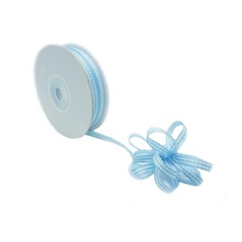 1/4" X 25Yard Gingham Pull Bow String Ribbon Blue Baby Shower Favor Decorating