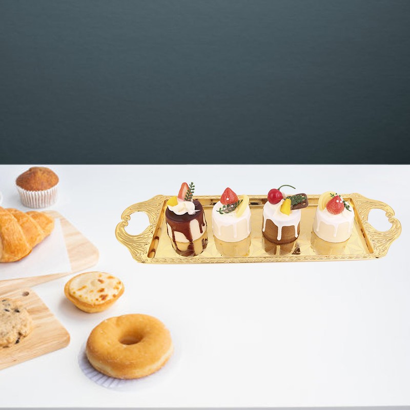 Rectangular Metal Tray Modern Elegant Decorative Light Luxury Serving Tray