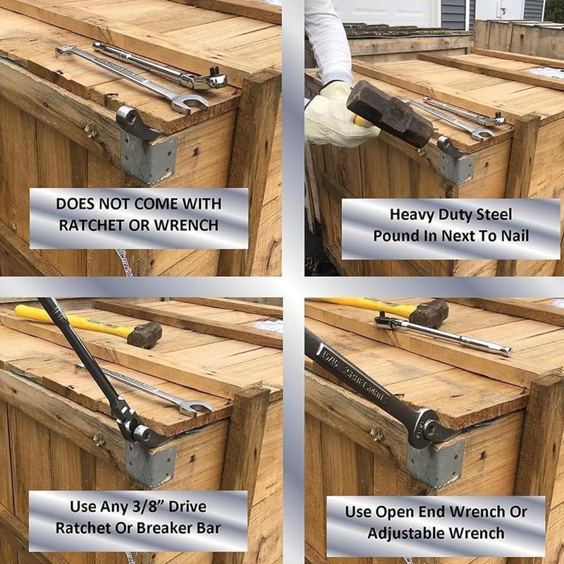 Crowbar Adapter Head Tools,Adjustable Angle Head Extra-Strong pry bar,Bent bar