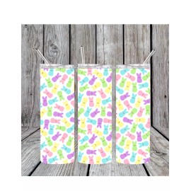 Handmade Peeps Bunny Easter 20oz Insulated Tumbler With Slide Lock Lid And Metal