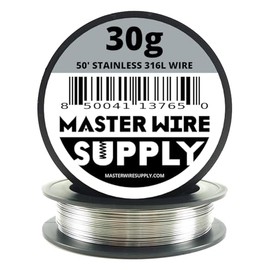Stainless Steel 316L - 50' - 30 Gauge Wire - 50ft - 0.25mm - 0.010in - Master Wire Supply - Made in USA