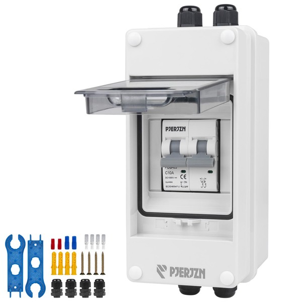 Pjerjzn Solar Panels Disconnect Switch 10A 1000VDC PV Shut Off