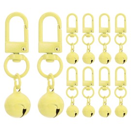 PATIKIL 10 PCS Dog Bell, Cat Bell Small Pet Collar Bells Keychain Cute Bulk Loud Jingle for Dog Collar Charm Pendant Necklace Accessories DIY Crafts Christmas, Light Yellow