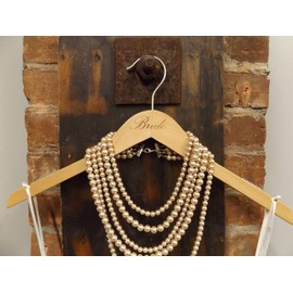 NAHANCO B20017ENG Bridal Hanger, Natural Wood Hanger Engraved with (Bride), 17” (1 Piece), Natural w/Engraved Print