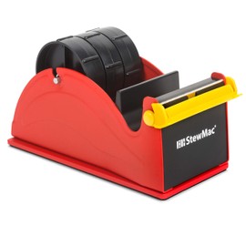 StewMac Tape Set with Guitar Shop Tape Deck Tape Dispenser, includes Orange Multi-Purpose Tape and Brown Binding Tape