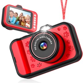 Kids Camera 3.5 inch Big Screen 48MP Selfie Toddler Digital Camera for Kids 10X Zoom in Toy Camera Chritmas Birthday Gift for Kids Age 3-12 (Red)