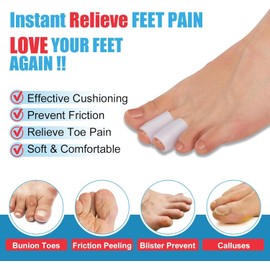Pnrskter Gel Toe Protectors Caps - Open Toe Sleeves(20pcs-Medium), Toe Covers Toe Tubes for Blisters, Corns, Calluses, Hammer Toes, Rubbing, and Ingrown Toenails