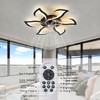Ruibutrade Black Flower Modern Ceiling Fans with Lights, Low Profile
